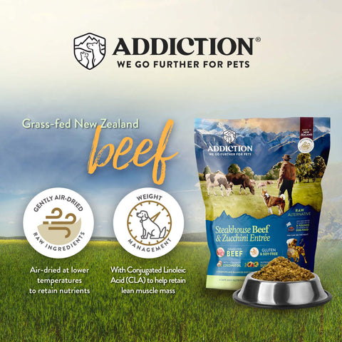 Steakhouse Beef & Zucchini Air-Dried Dog Food 910g