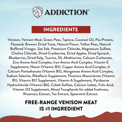 Viva La Venison Dry Dog Food 1.8kg, 9kg